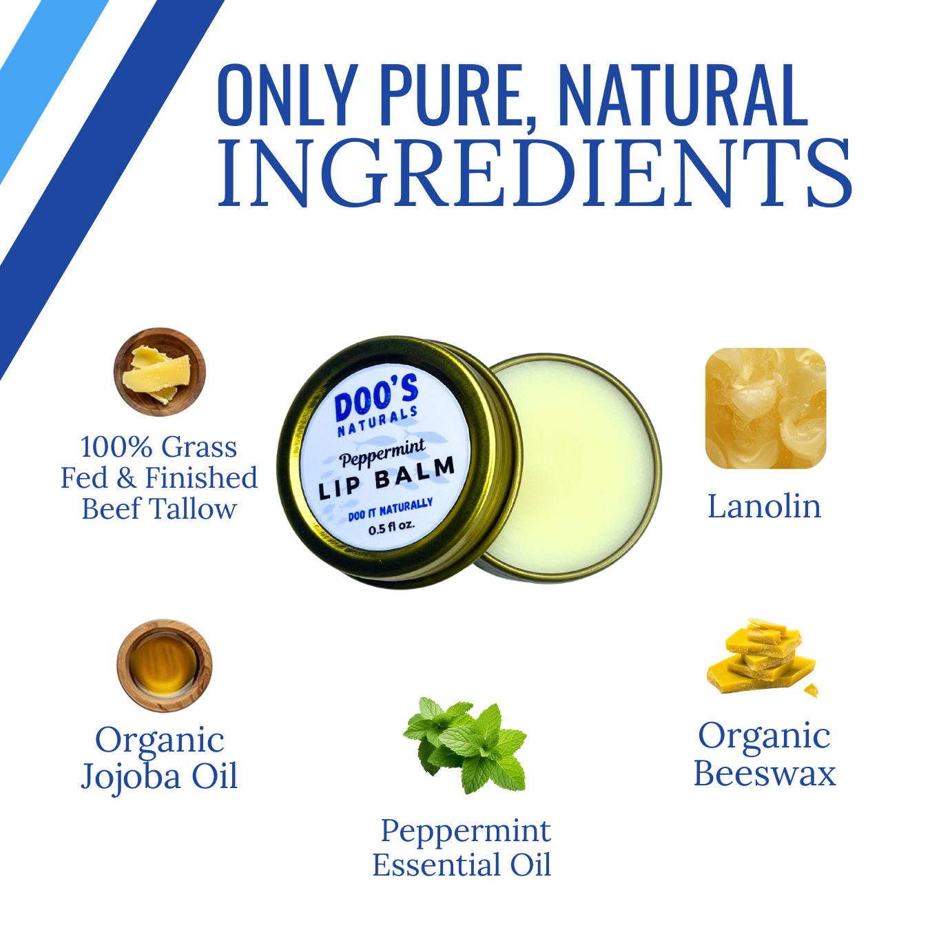 Doo's Naturals Tallow & Beeswax Lip Balm